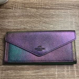 Coach iridescent envelope wallet